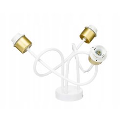 Lampa sufitowa żyrandol wisząca LOFT kręcona drut kula na 3x E27 złota