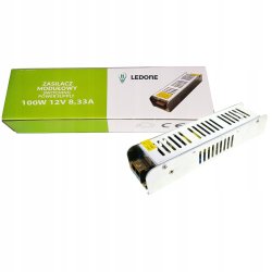 ZASILACZ MONTAŻOWY 12V 100W SLIM MODUŁOWY DO TAŚM LED CCTV MONTAŻOWY