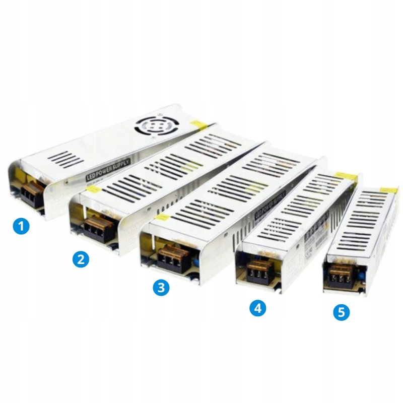 ZASILACZ MONTAŻOWY 12V 100W SLIM MODUŁOWY DO TAŚM LED CCTV MONTAŻOWY