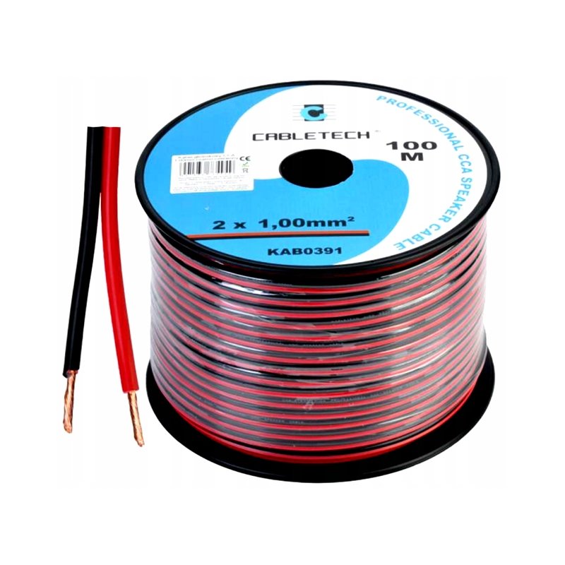 Kabel Przewód głośnikowy Audio LED 2x1,00mm CCA 1m