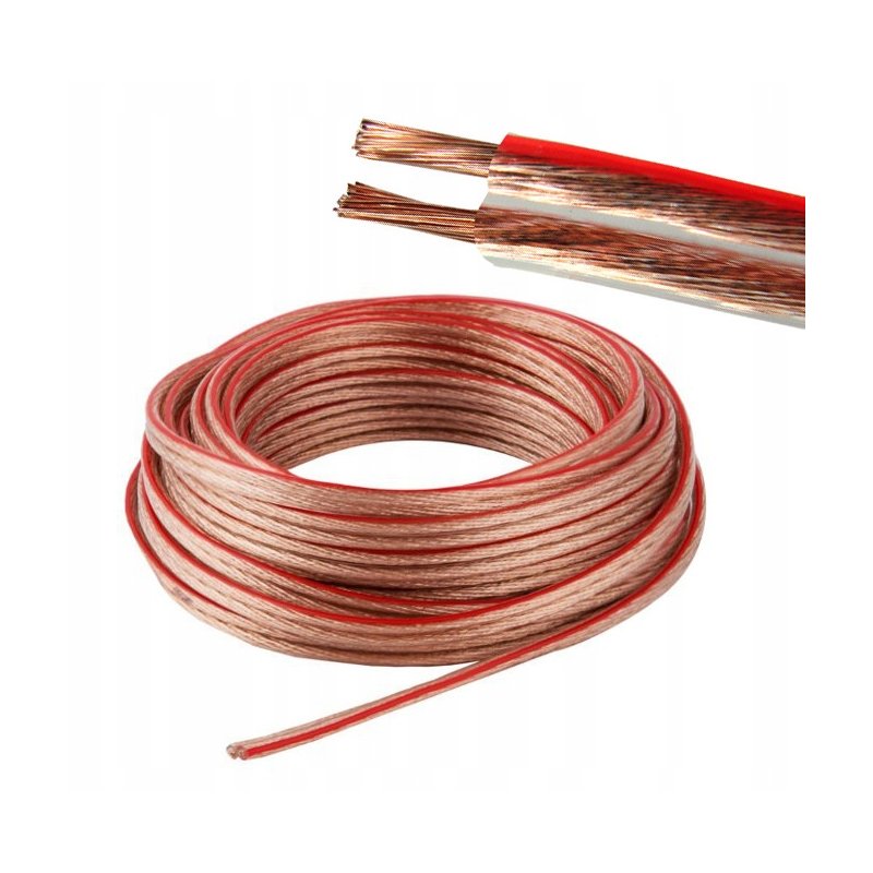 Kabel Przewód głośnikowy Audio LED 2x1,00mm CCA 1m