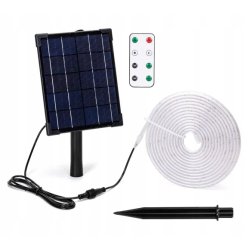 ZESTAW Taśma SOLARNA LED barwa ZIMNA 5mb 50W IP65 hermetyczna z pilotem