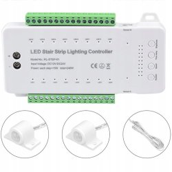 Sterownik schodowy 16 stopni 12-24V 240W + 2 PIR