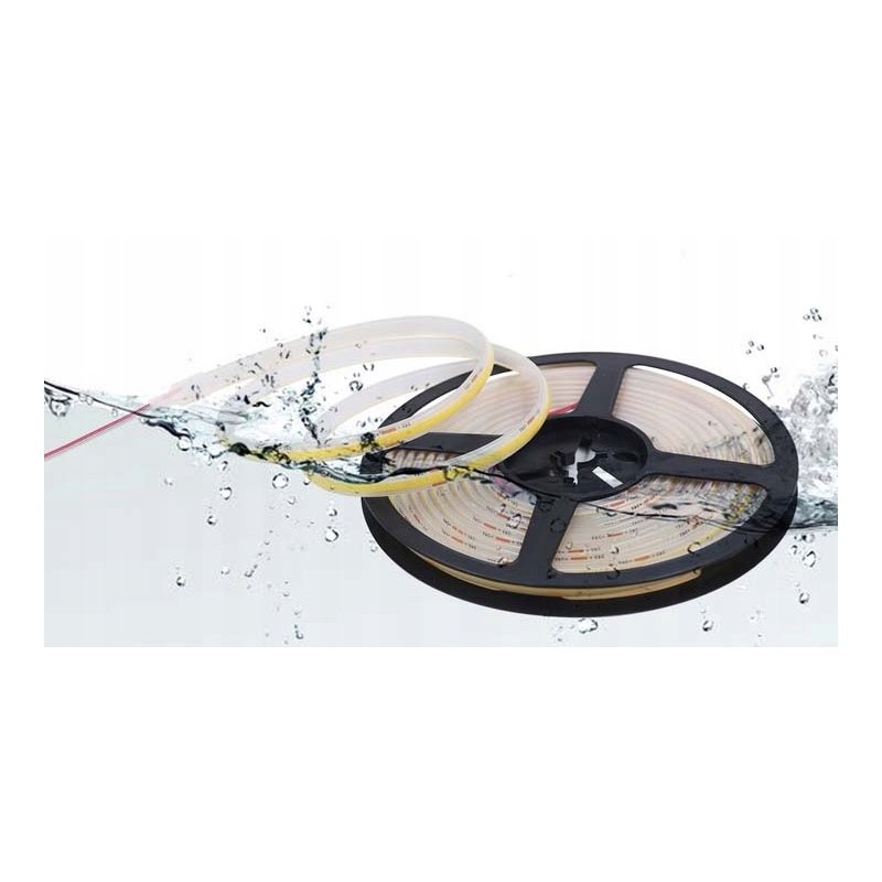 TAŚMA LED COB 24V 5w/m IP67 NEON linia CIEPŁA termococon wodoodporna 1MB