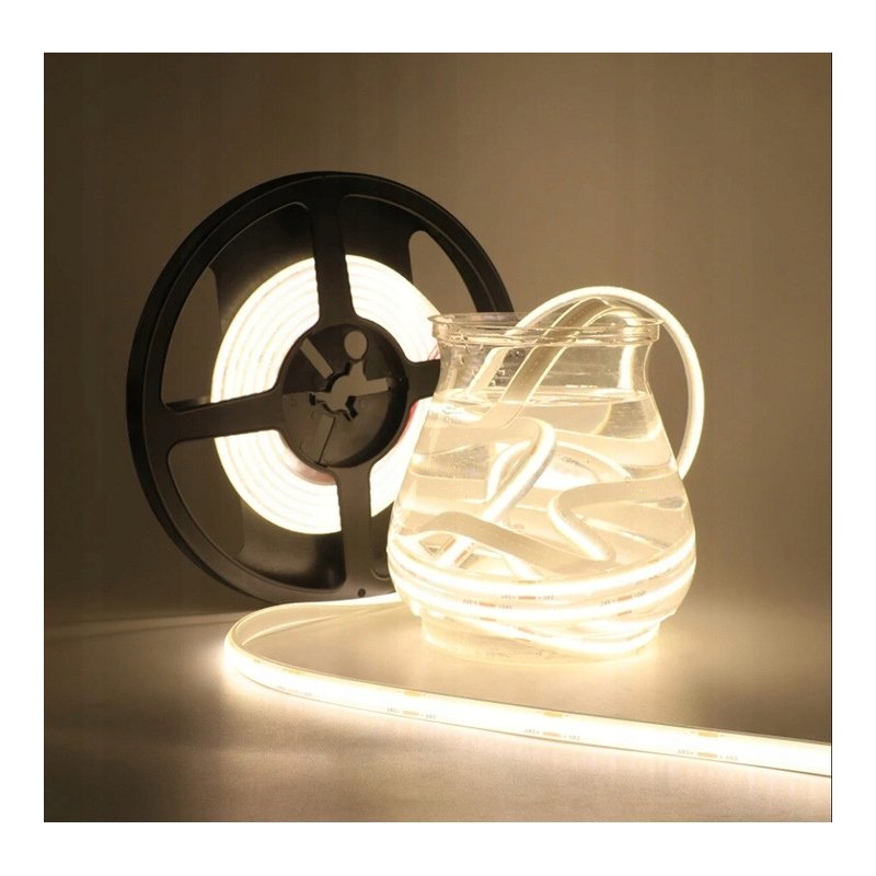 TAŚMA LED COB 24V 5w/m IP67 NEON linia CIEPŁA termococon wodoodporna 1MB