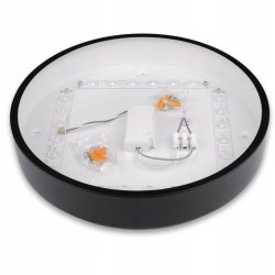 Plafon panel natynkowy Lampa LED 48W barwa neutralna czarny 40cm okrągła