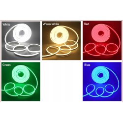 Taśma LED NEON flex IP68 230V 8x16mm 8W zimna 1m