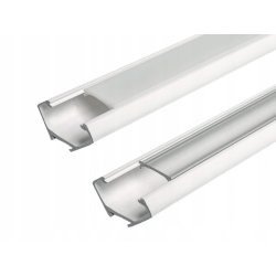 PROFIL PCV BIAŁY NAROŻNY do taśm LED 1m + KLOSZ