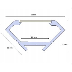 PROFIL PCV BIAŁY NAROŻNY do taśm LED 1m + KLOSZ