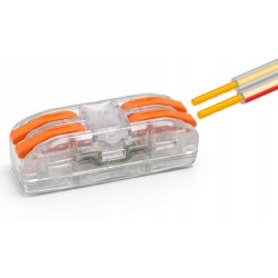 Złączka szybka zasisk przelotowa 2-torowa łącznik do taśm led mono cob smd