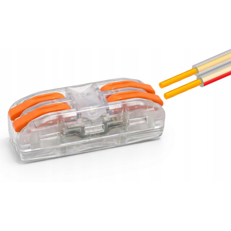 Złączka szybka zasisk przelotowa 2-torowa łącznik do taśm led mono cob smd