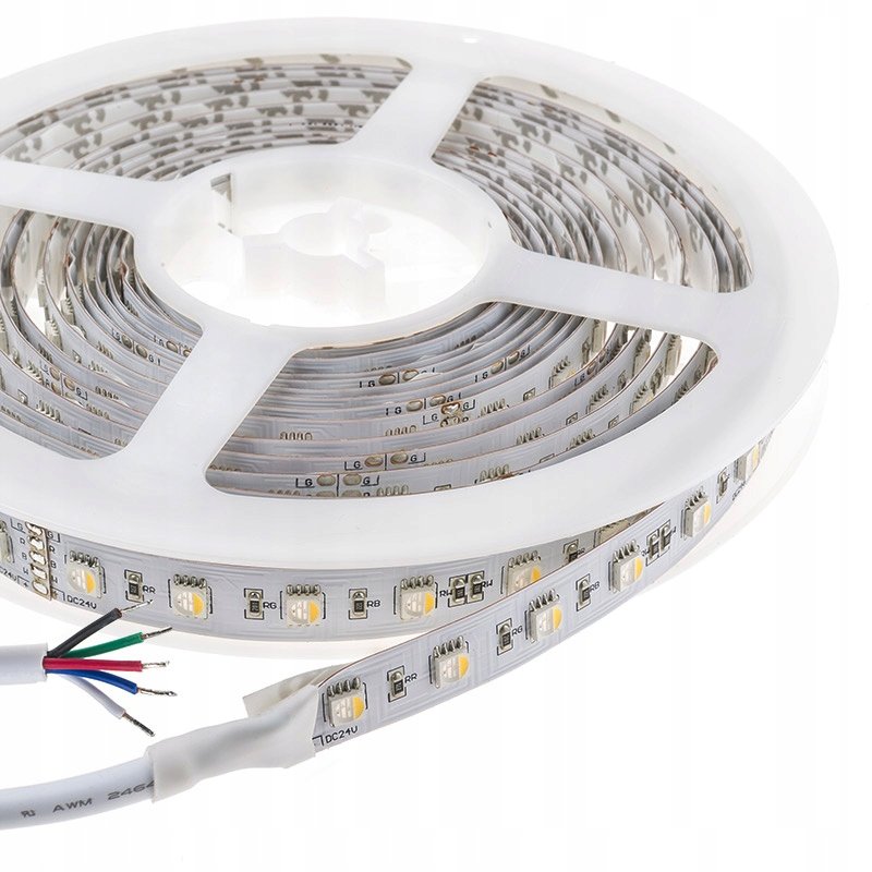 TAŚMA LED PREMIUM RGBW + WW / ciepła 4chip 4in1 5050 IP20 24V 1m