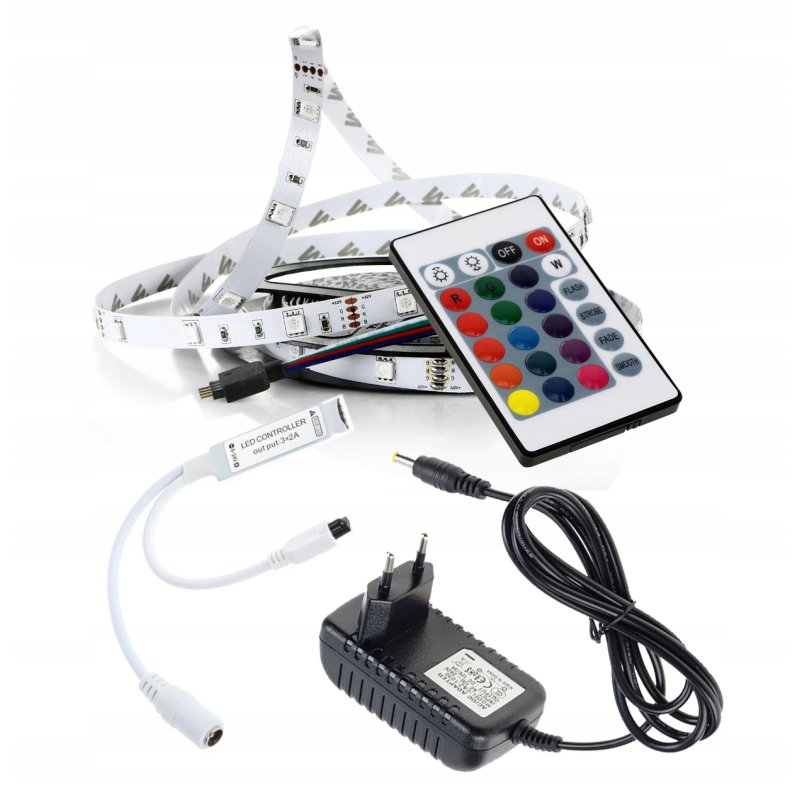Taśma LED ZESTAW 150 RGB 2m + sterownik zasilacz
