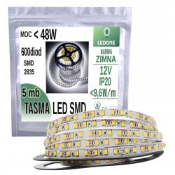 TAŚMA LED SMD 2835 600 5m ip20 BIAŁA ZIMNA