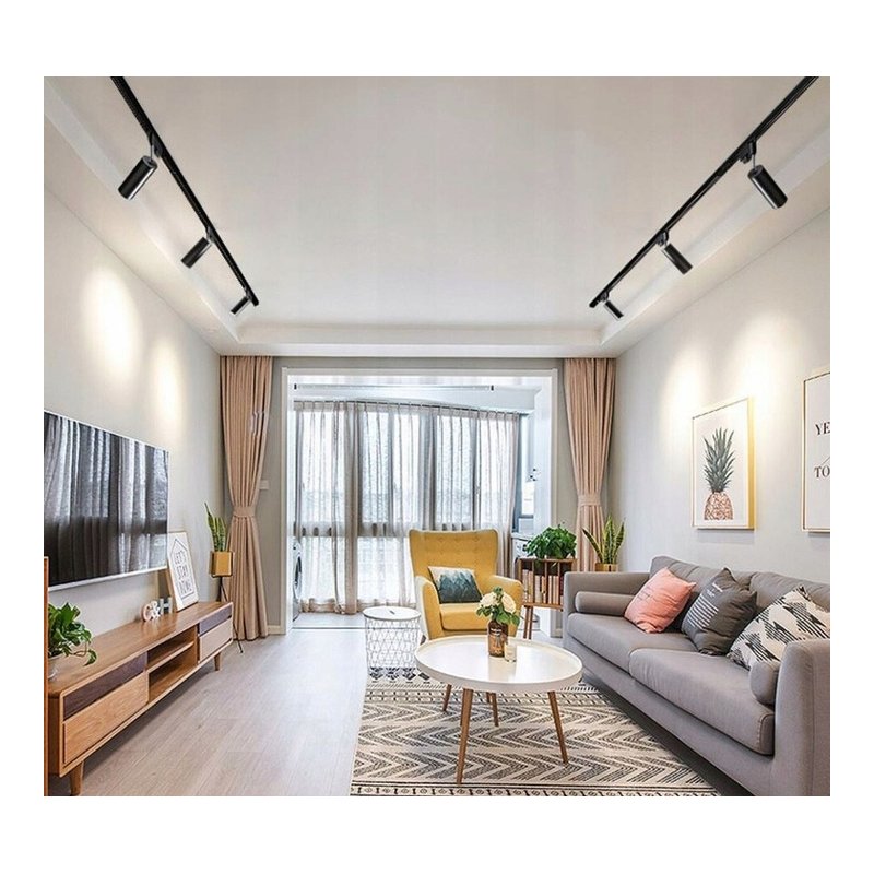 Zestaw 6x SPOT REFLEKTOR lampa GU10 na szynę 1f SZYNOPRZEWÓD szyna 2m