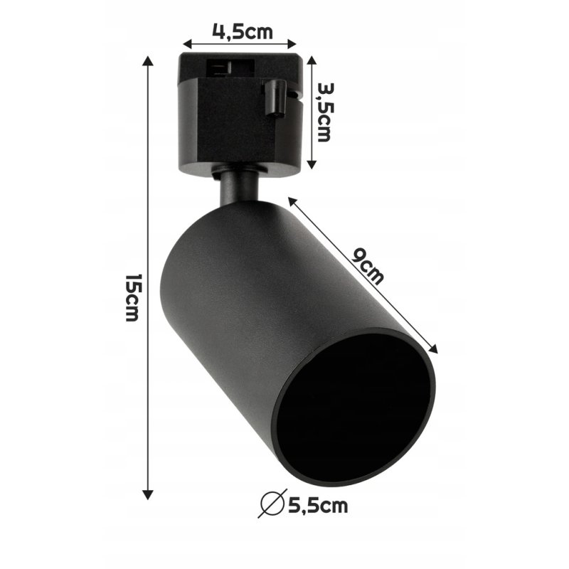 Zestaw 6x SPOT REFLEKTOR lampa GU10 na szynę 1f SZYNOPRZEWÓD szyna 2m