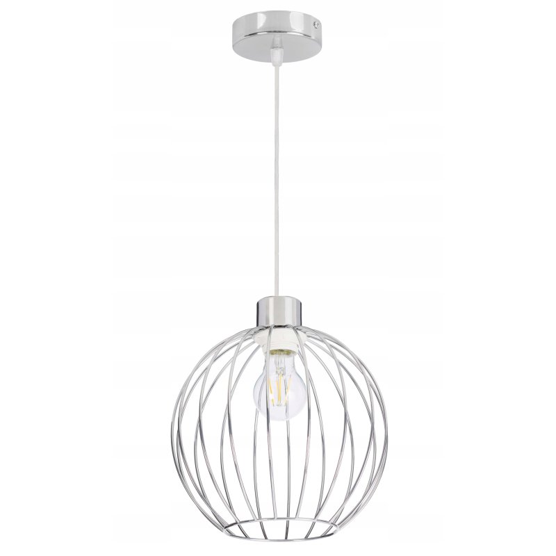 PODSTAWA BAZA LAMPA SUFITOWA WISZĄCA ZWIS CHROM METAL NA 1X E27 POD KLOSZ
