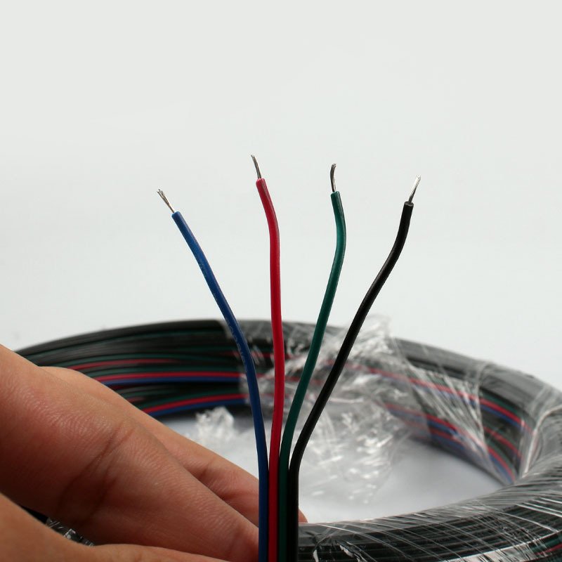 Kabel 1mb przewód 4-żyłowy kolorowy do taśm led RGB 4x 0,22mm na metry