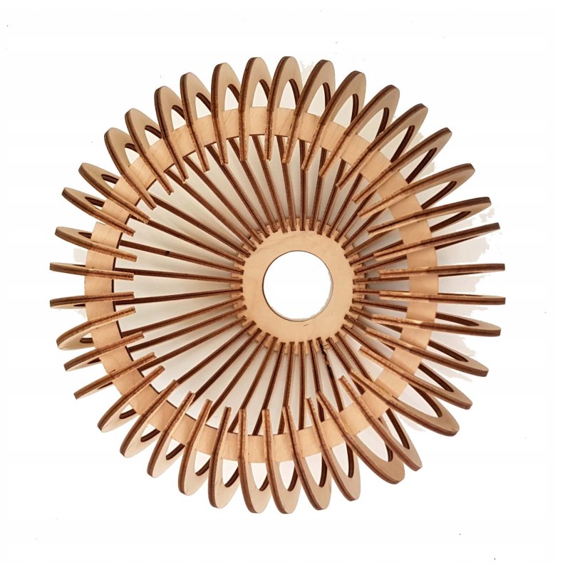 Lampa plafon żyrandol ruchomy sufit klosz drewno 3