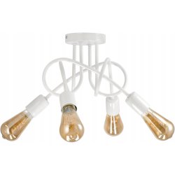 Lampa kręcona żyrandol loft edison 4x E27 biała