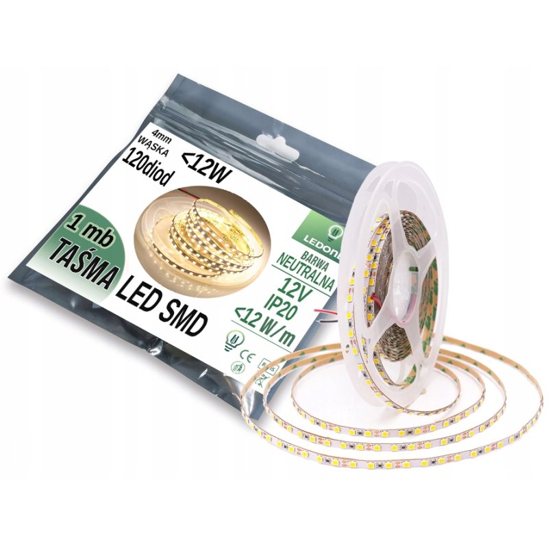 SUPER WĄSKA Taśma LED PREMIUM 4mm 2835 600 IP20 1m