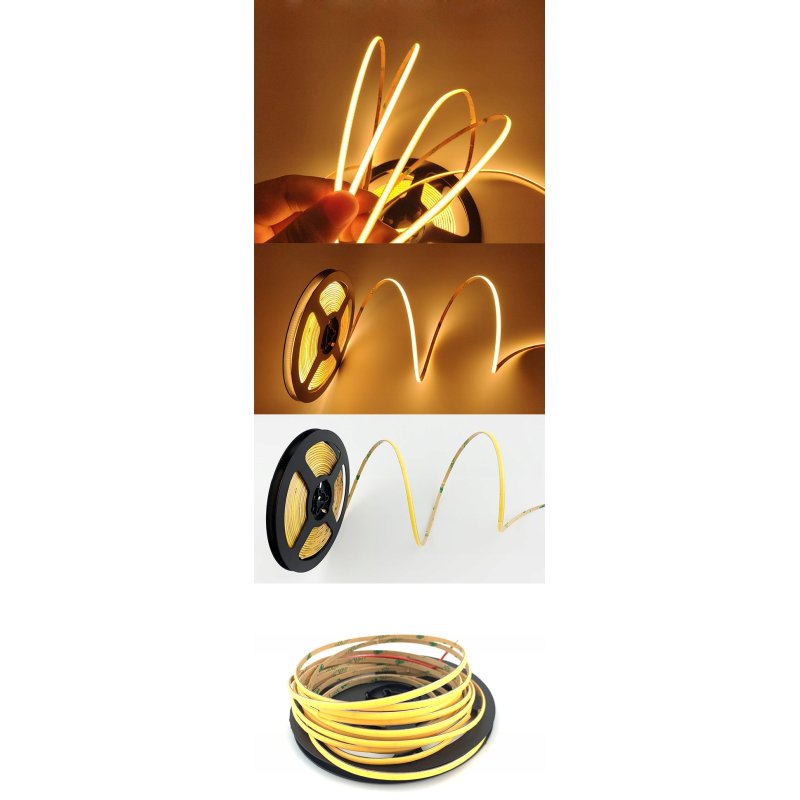 Taśma LED COB WĄSKA 4mm 24V neon linia biały ciepły 5mb