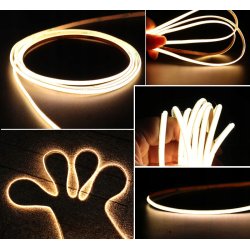 Taśma LED COB WĄSKA 4mm 24V neon linia biały ciepły 5mb