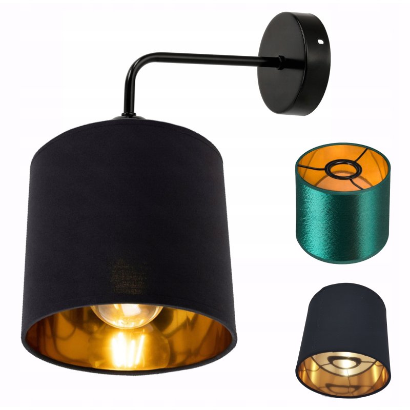 Lampa kinkiet ścienny stały prosty LOFT klosz ABAŻUR na 1x E27