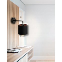 Lampa kinkiet ścienny stały prosty LOFT klosz ABAŻUR na 1x E27