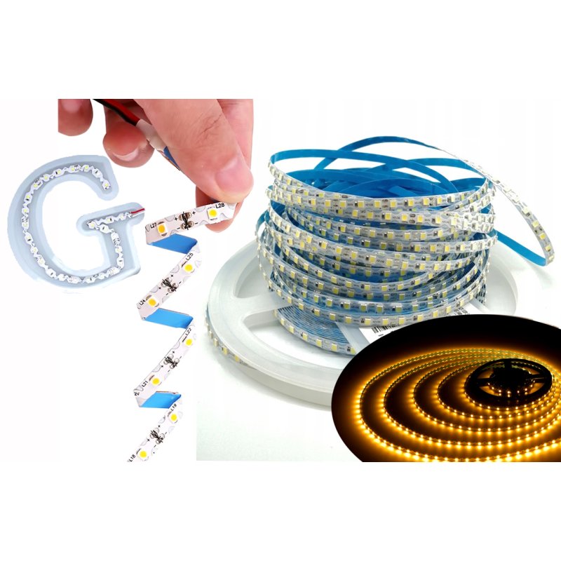 TAŚMA LED ZIG ZAG do zakrętów SKRĘTNA Typ S gięta 12V 7,2W/m IP20 6mm 1m WW