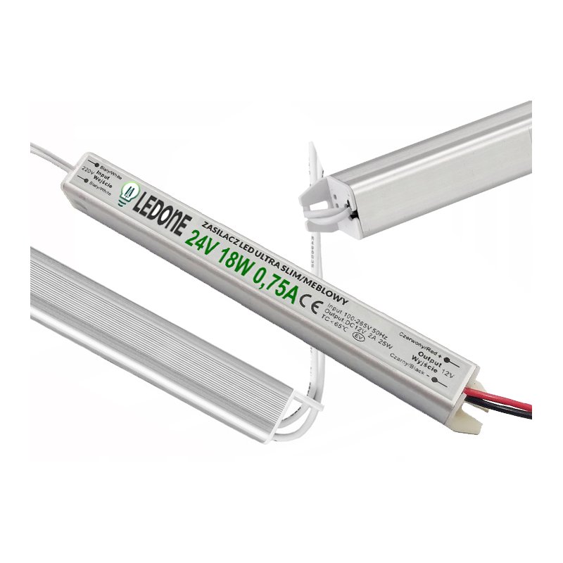 Zasilacz napięciowy 24V 18W 0,75A ultra slim montażowy do taśm LED cienki