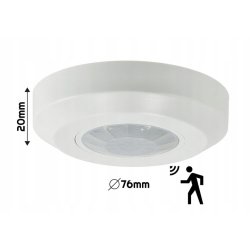 Czujnik ruchu Czujka zmierzchu sensor PIR natynkowy montażowy mały 230V