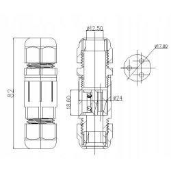 Złącze Puszka Instalacyjna Hermetyczna CSJ-WAG IP68 0,5-2,5mm Szybkozłącze