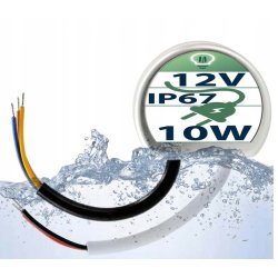 Zasilacz montażowy do puszki 12V 0,8A 10W dopuszkowy fi60 IP67 do taśm LED