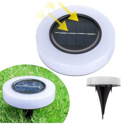 LAMPKA premium OGRODOWA SOLARNA lampa SCHODOWA dysk LED NW WBIJANA PŁASKA