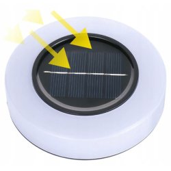 LAMPKA premium OGRODOWA SOLARNA lampa SCHODOWA dysk LED NW WBIJANA PŁASKA
