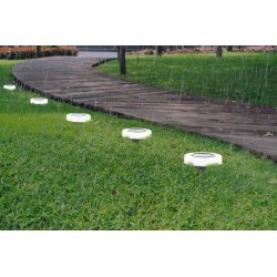 LAMPKA premium OGRODOWA SOLARNA lampa SCHODOWA dysk LED NW WBIJANA PŁASKA