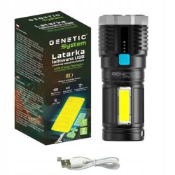 LATARKA ręczna LED SZPERACZ WIELOFUNKCYJNA taktyczna wojskowa ładowana USB