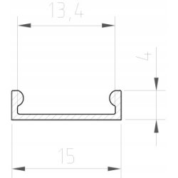 1mb Profil aluminiowy płytki slim nawierzchniowy PŁASKI biały + KLOSZ