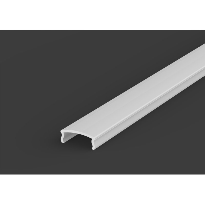 1mb Profil aluminiowy płytki slim nawierzchniowy PŁASKI biały + KLOSZ