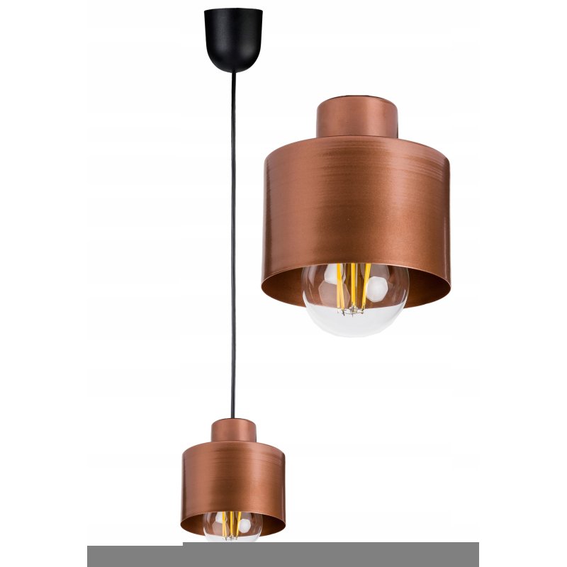 Lampa wisząca zwis żyrandol sufit loft kubek miedź