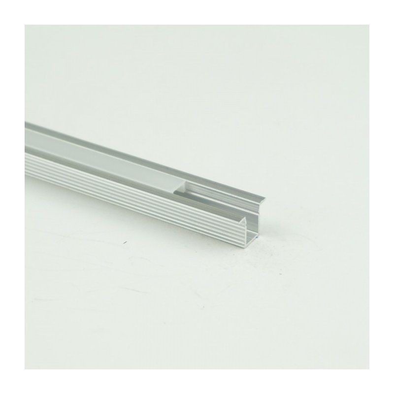 Zestaw 2mb Profil aluminiowy WĄSKI wpuszczany SREBRNY + KLOSZ do taśm led