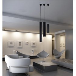 LAMPA WISZĄCA ZWIS żyrandol sufitowa TUBA 50cm na GU10 czarna