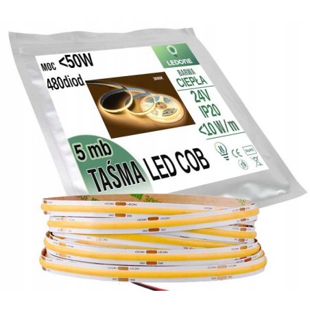 Taśma LED COB 24V 480 diod...