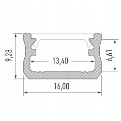 PROFIL ALU NAWIERZCHNIOWY typ A BIAŁY do LED 2m