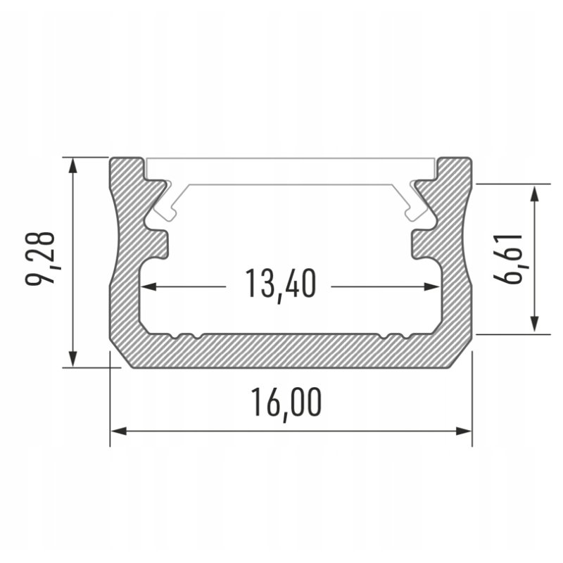 PROFIL ALU NAWIERZCHNIOWY typ A BIAŁY do LED 2m