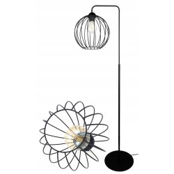 Lampa stojąca podłogowa loft na led E27 stała gięta z kloszem drut 150cm