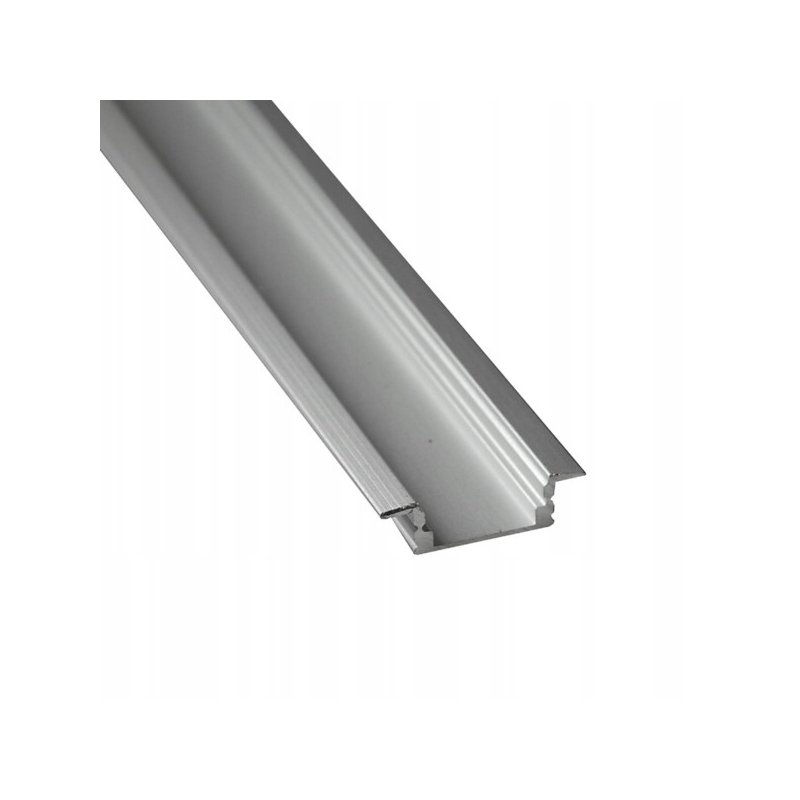 PROFIL ALUMINIOWY srebrny wpuszczany slim eko do taśm LED 2m + KLOSZ Clear