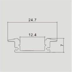 PROFIL ALUMINIOWY srebrny wpuszczany slim eko do taśm LED 2m + KLOSZ Clear