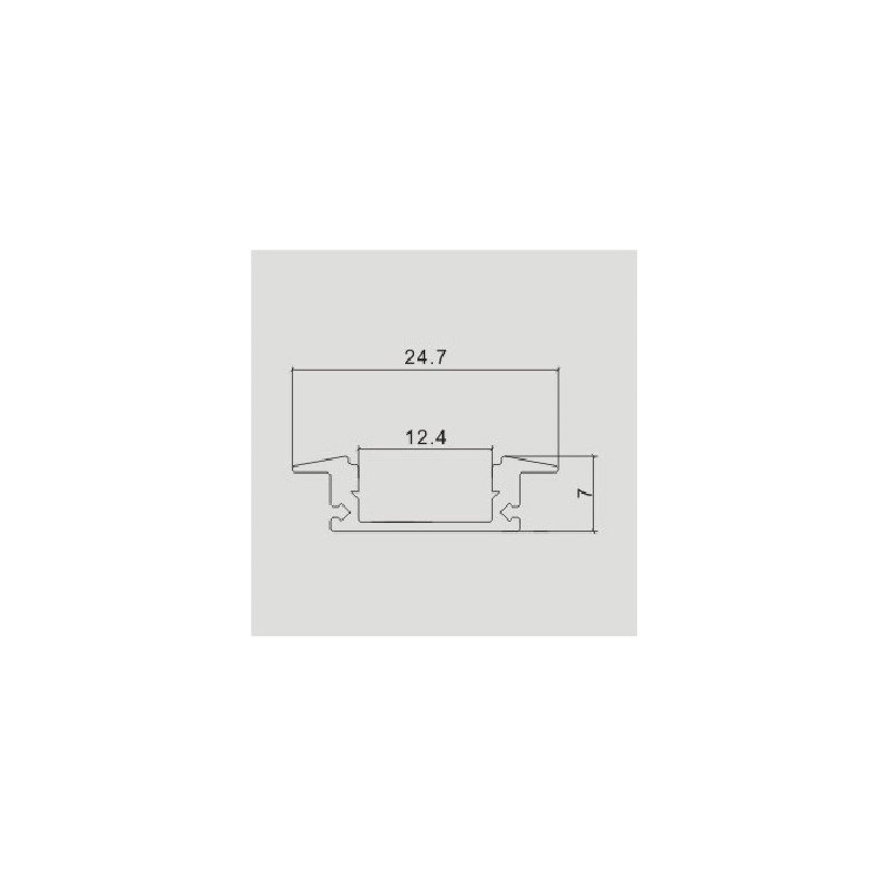 PROFIL ALUMINIOWY srebrny wpuszczany slim eko do taśm LED 2m + KLOSZ Clear